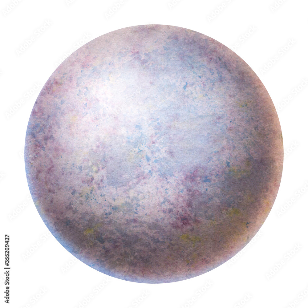 A volumetric ball with a texture like a planet. Texture in a circle drawn by watercolor. Colorful planet for design. A volumetric ball with a texture like a planet. Texture in a circle drawn by watercolor. Colorful planet for design.