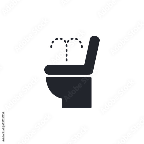 toilet with bidet icon, vector illustration photo