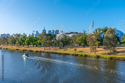 AAMI stadium viewed behind Yarra river, Australia photo