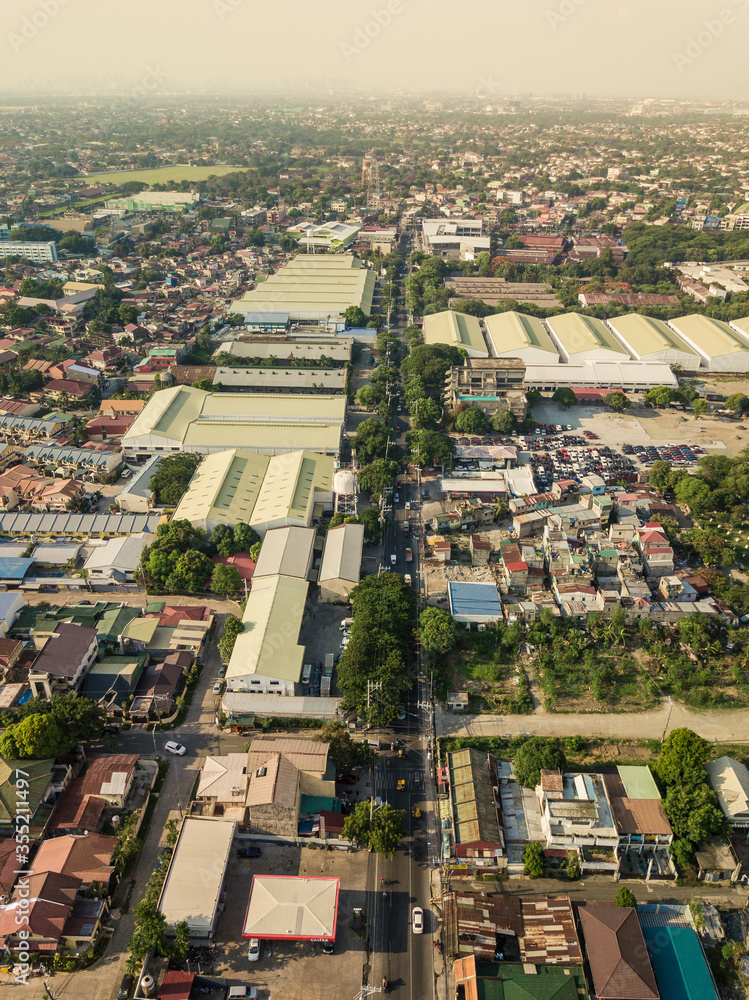 Zdjęcie Stock Las Pinas, Metro Manila June 2020 Aerial of Marcos