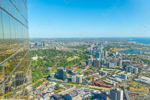 Royal botanic garden and Saint Kilda neighborhood in Melbourne, Australia photo