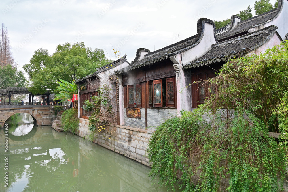 Rivers and dwellings in ancient water towns in South China Rivers and dwellings in ancient water towns in South China