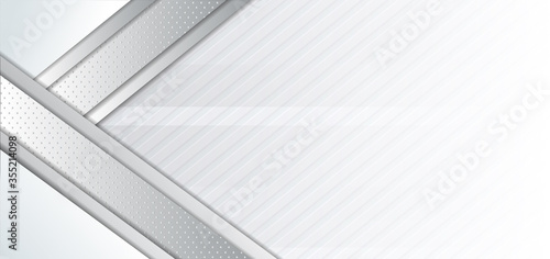 Abstract banner modern design white and gray overlapping background and texture.