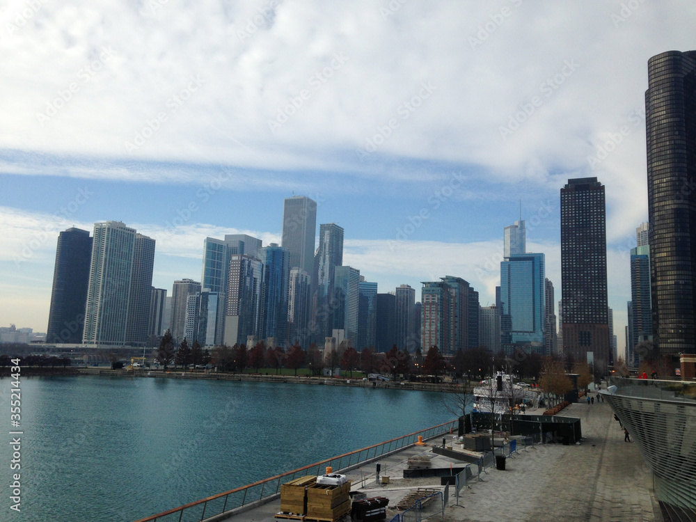 Naklejka premium chicago city skyline