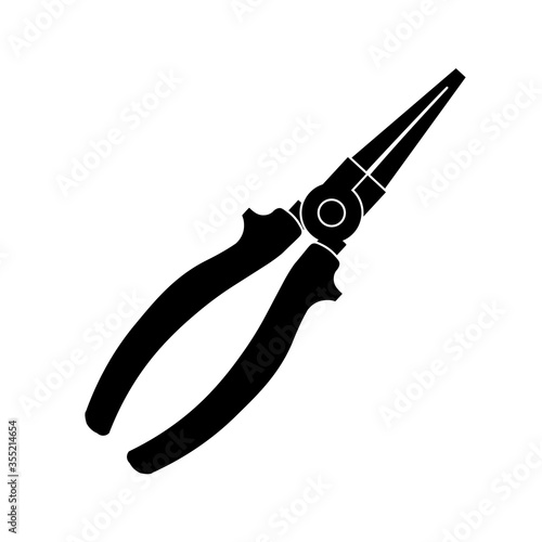 Technical electric long nose pliers icon