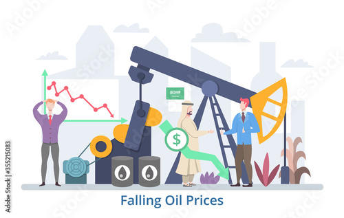 Falling Oil Prices concept