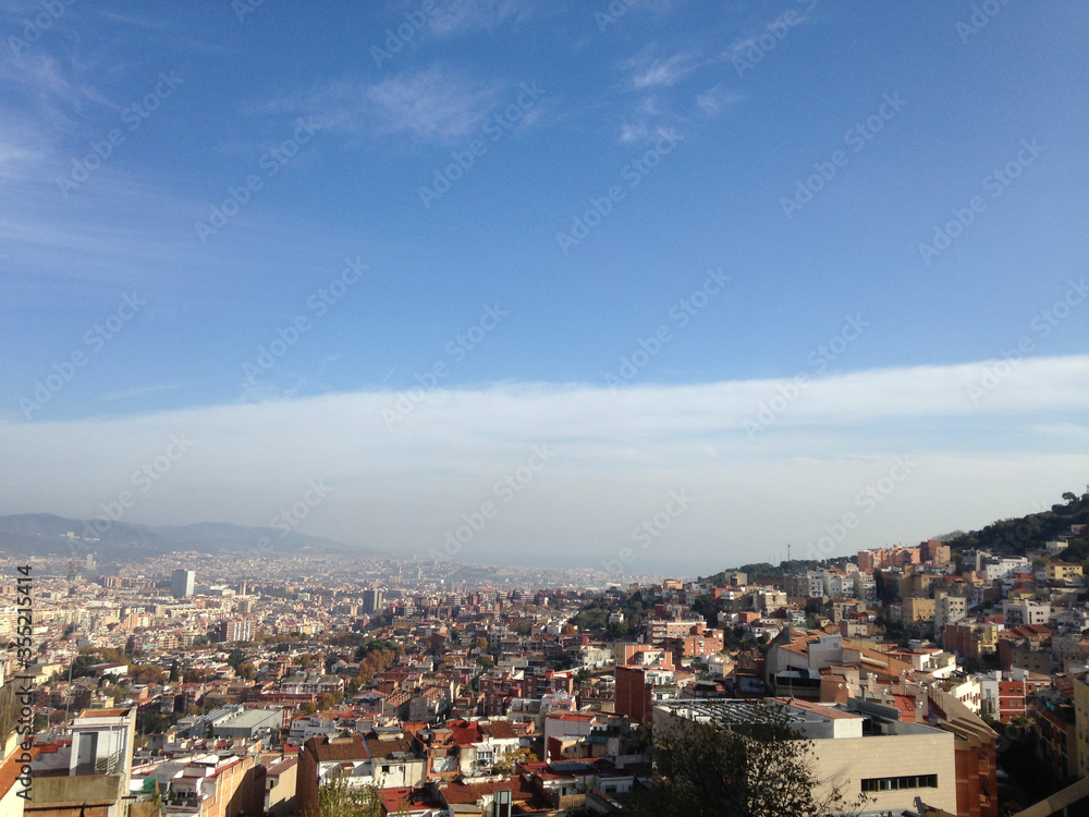 Fototapeta premium view of city of barcelona spain