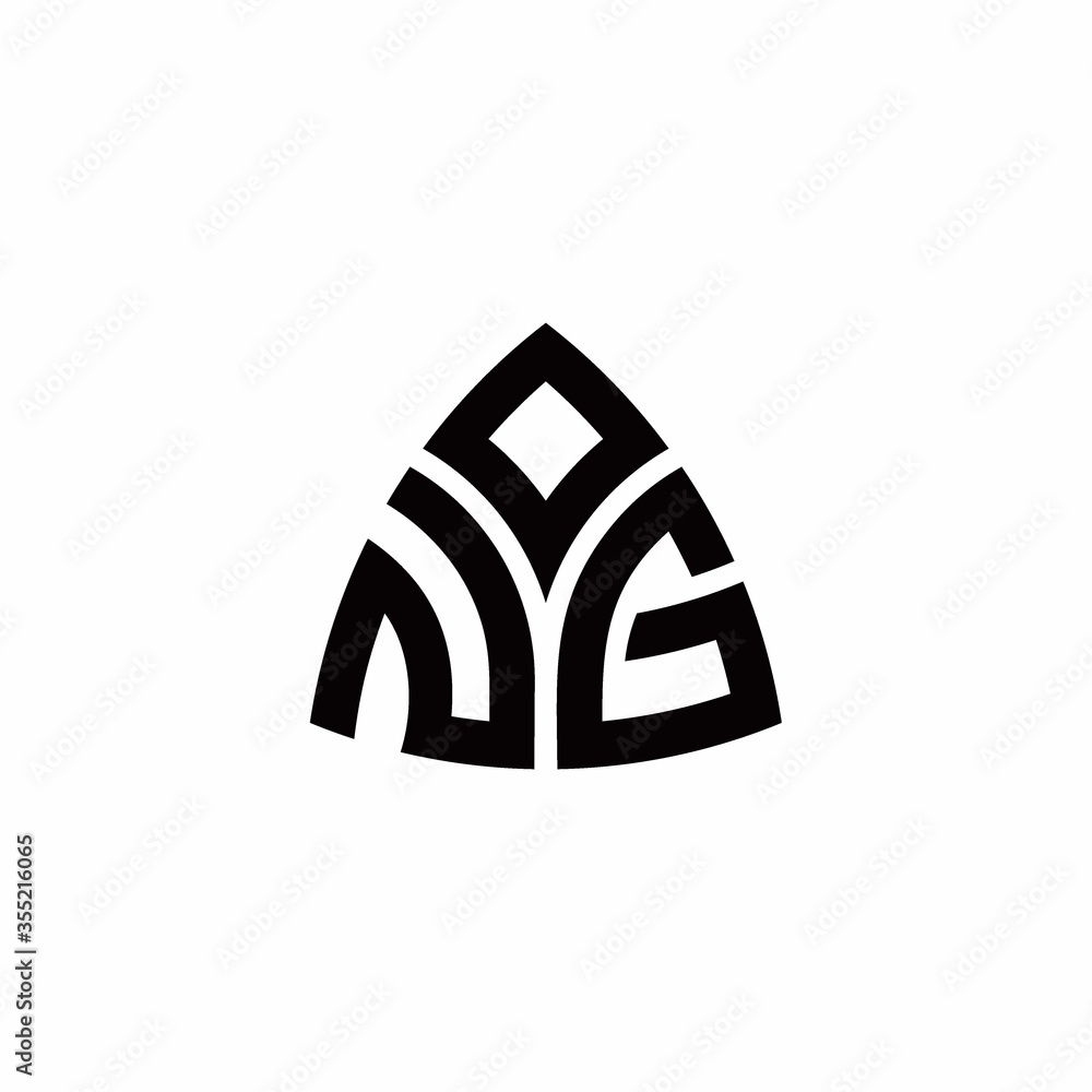 NG monogram logo with modern triangle style design template NG monogram logo with modern triangle style design template