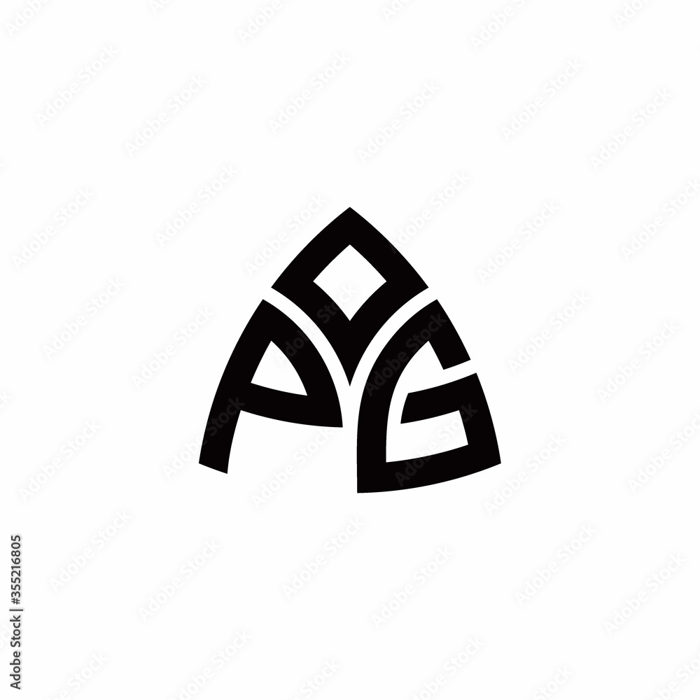 PG monogram logo with modern triangle style design template PG monogram logo with modern triangle style design template