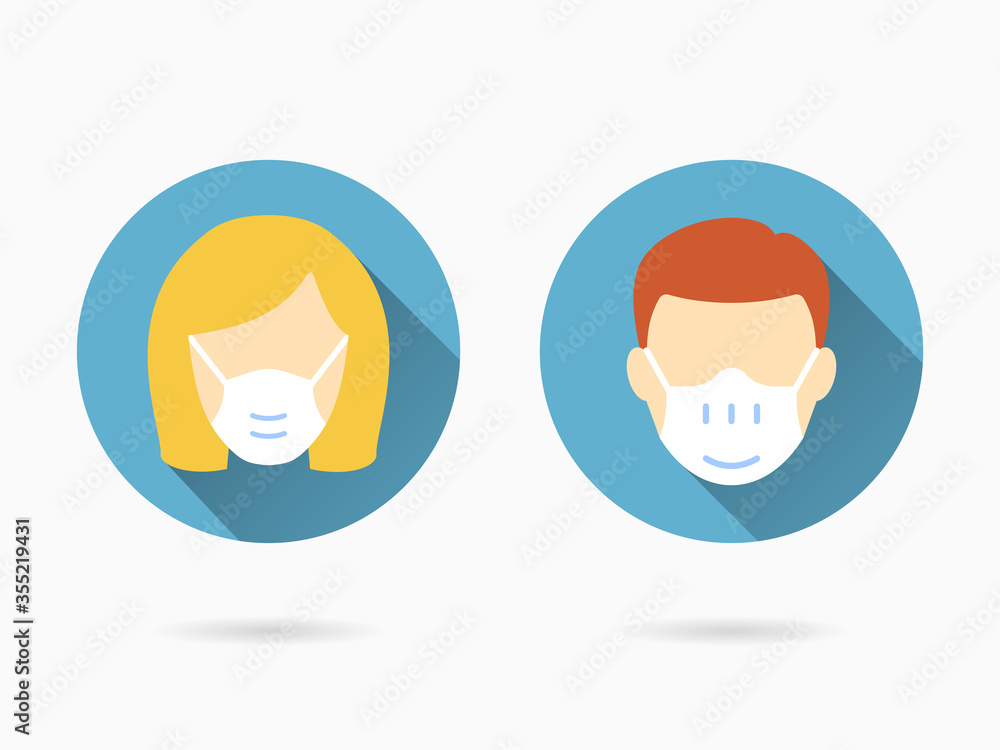 Medical face mask icon for graphic and web design.