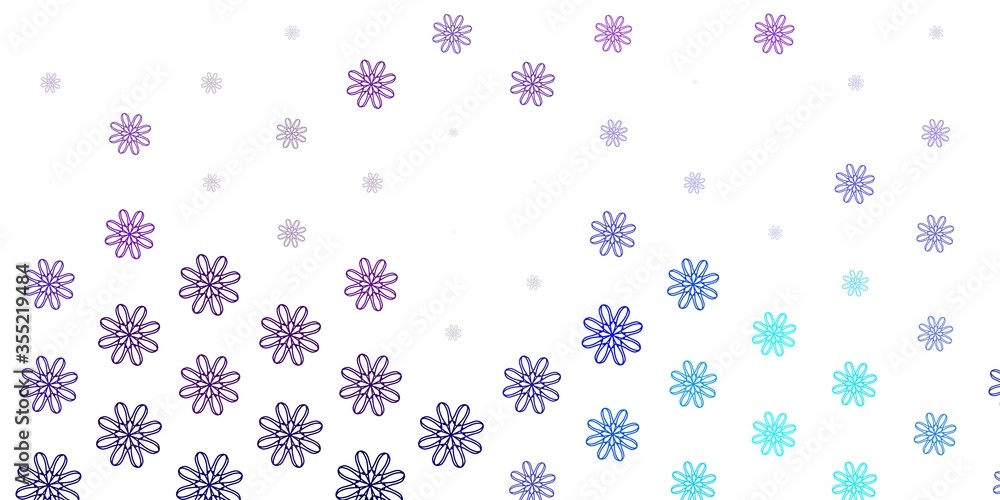 Light Pink, Blue vector doodle texture with flowers. Light Pink, Blue vector doodle texture with flowers.