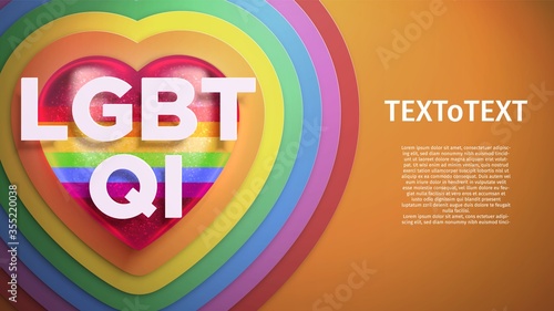 Horizontal banner, vector illustration about LGBTQI movement.