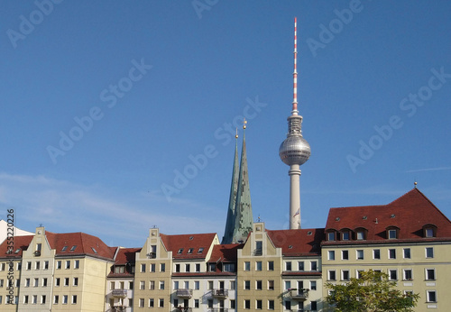 Church of St. Nicholas and the television tower in Berlin