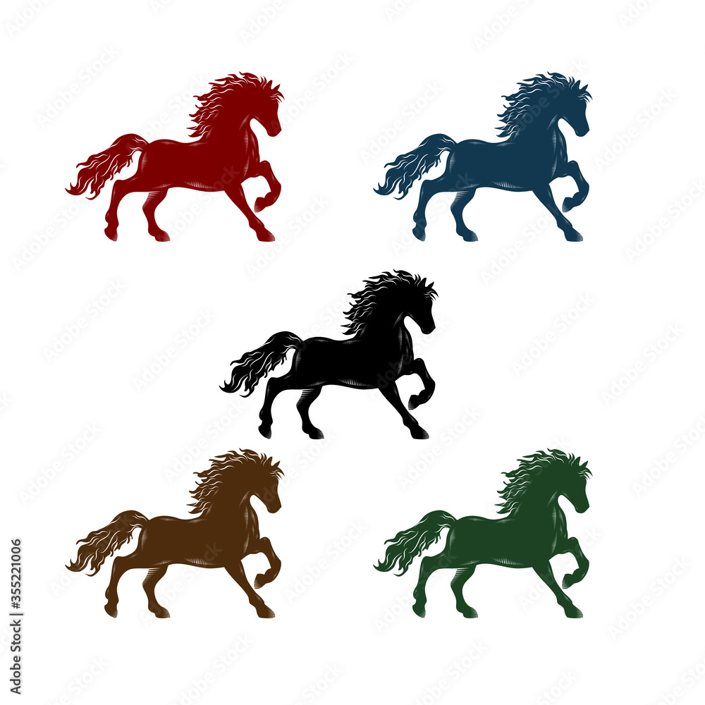 Fototapeta Horse Vector Illustration Logo Design Set.
