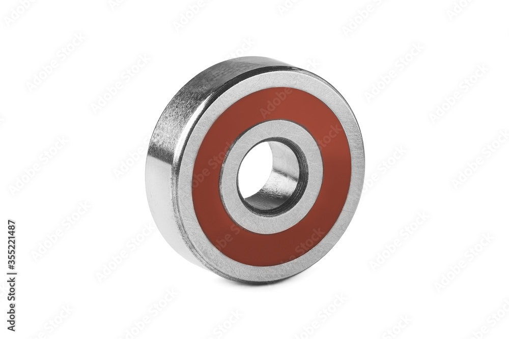steel bearing on isolated white background. Part of mechanism. steel bearing on isolated white background. Part of mechanism.