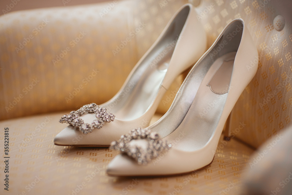 wedding concept. luxury bride's shoes wedding concept. luxury bride's shoes