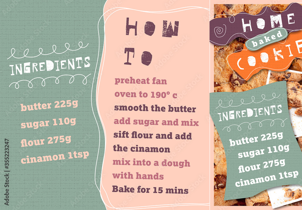 Recipe-Themed Social Media Post Set Stock Template | Adobe Stock