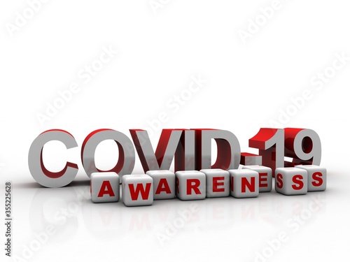 3d render Corona virus disease COVID-19 in cube