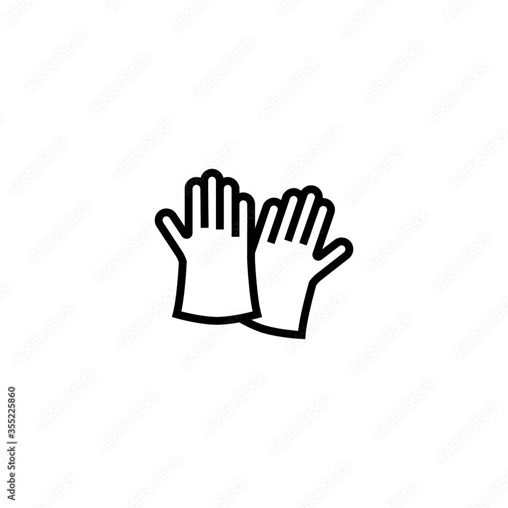 Protection gloves vector icon in linear, outline icon isolated on white background Protection gloves vector icon in linear, outline icon isolated on white background
