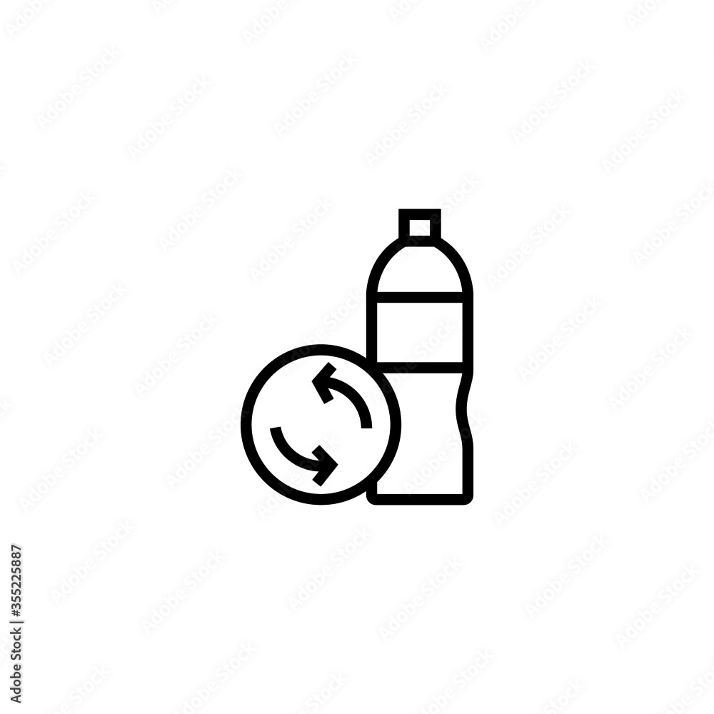 Recycling bottles vector icon in linear, outline icon isolated on white background Recycling bottles vector icon in linear, outline icon isolated on white background