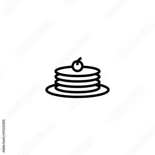 Pancake vector icon in linear, outline icon isolated on white background
