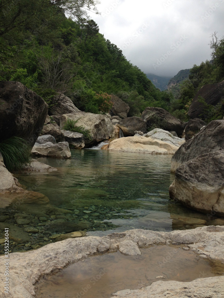 View of the creek Rio Barbaira - Rocchetta Nervina, Liguria. Italy View of the creek Rio Barbaira - Rocchetta Nervina, Liguria. Italy