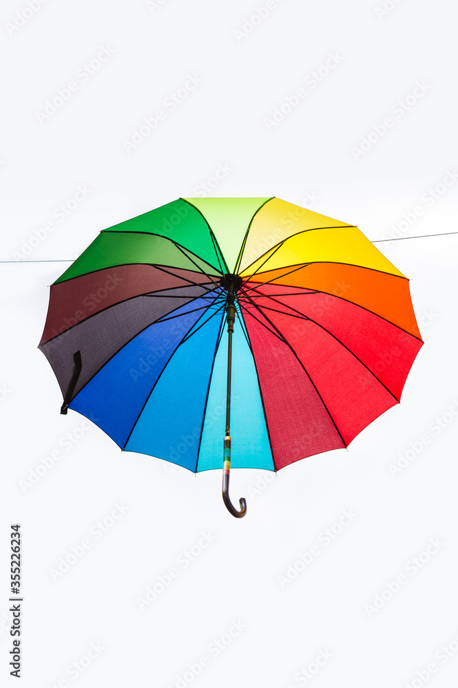 Rainbow umbrella isolated on white background Rainbow umbrella isolated on white background