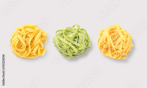 Pasta Fettuccine on a white background