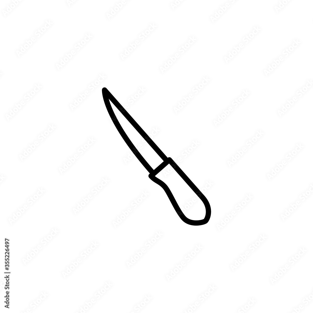 Steak knife vector icon in linear, outline icon isolated on white background Steak knife vector icon in linear, outline icon isolated on white background