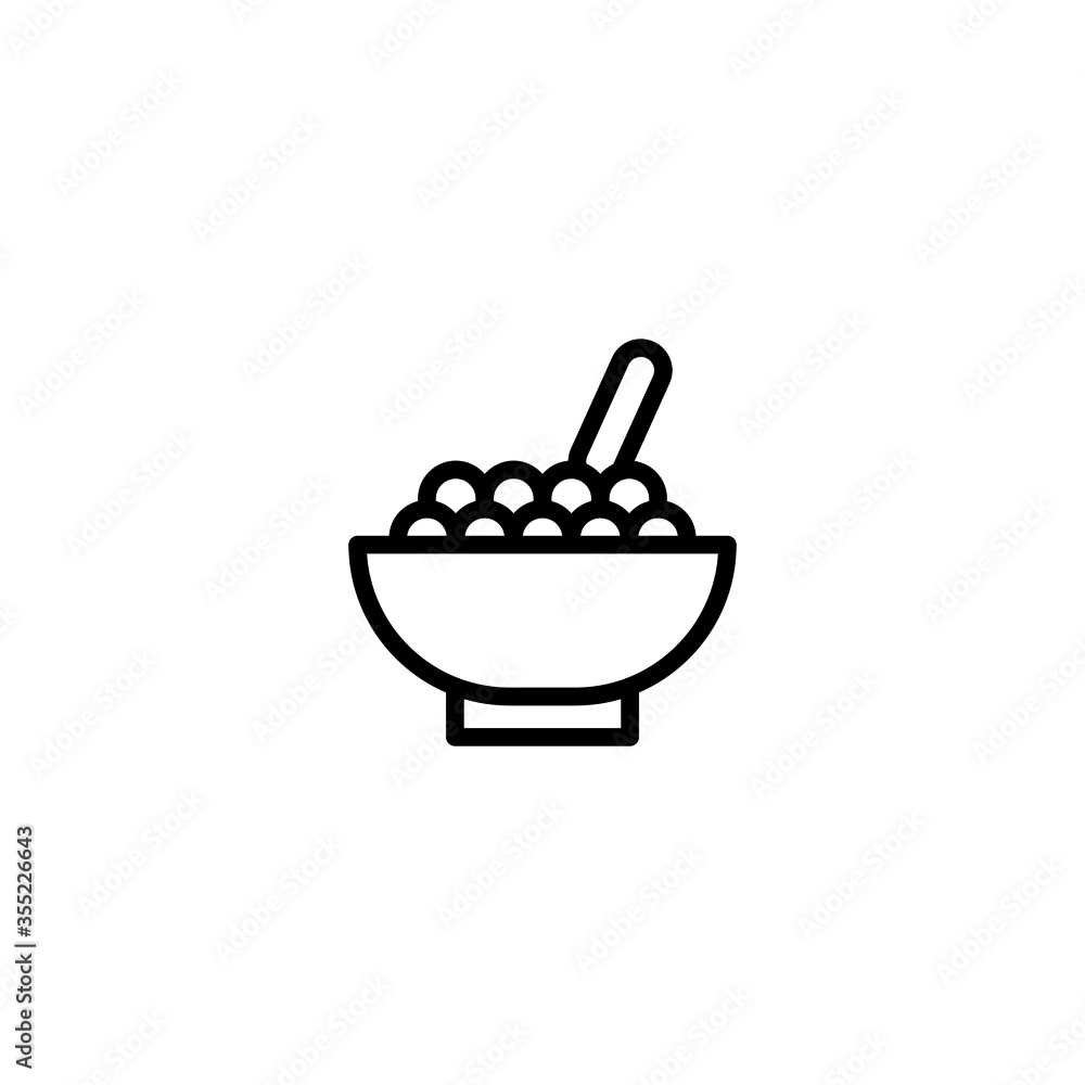 Cereal vector icon in linear, outline icon isolated on white background Cereal vector icon in linear, outline icon isolated on white background