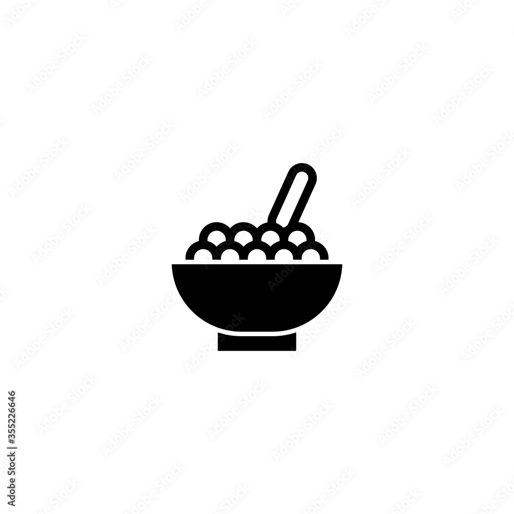 Cereal vector icon in black solid flat design icon isolated on white background Cereal vector icon in black solid flat design icon isolated on white background