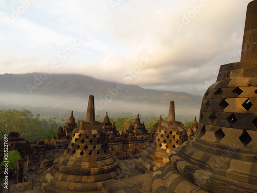Panorama temple Borobudur Java Bali