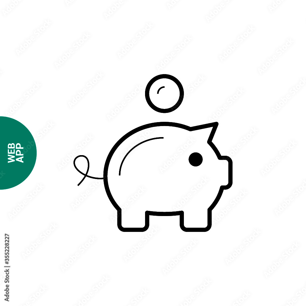 moneybox piggy bank line vector icon moneybox piggy bank line vector icon