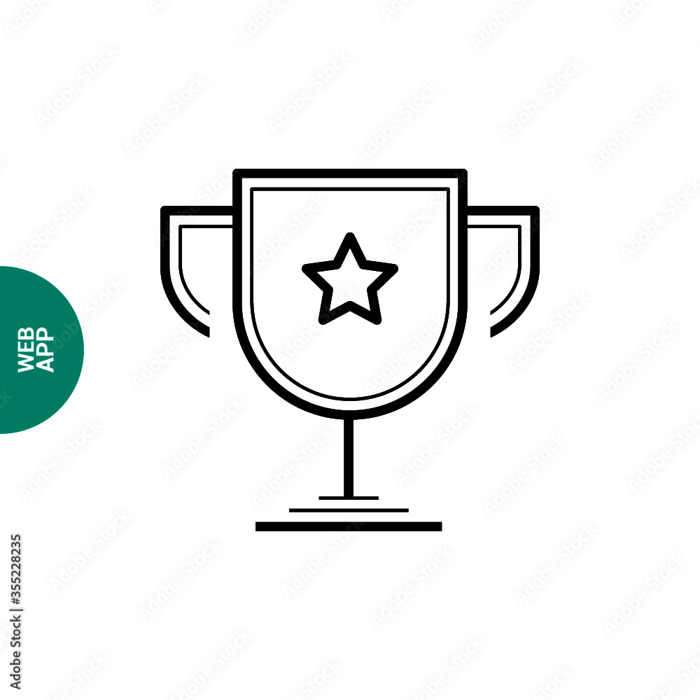 champions cup winner line vector icon champions cup winner line vector icon