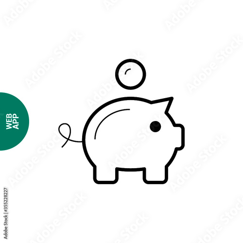 moneybox piggy bank line vector icon