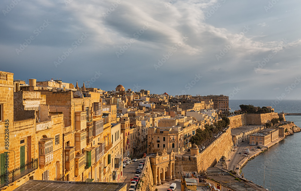 View over the medieval city Valletta, capital of Malta.