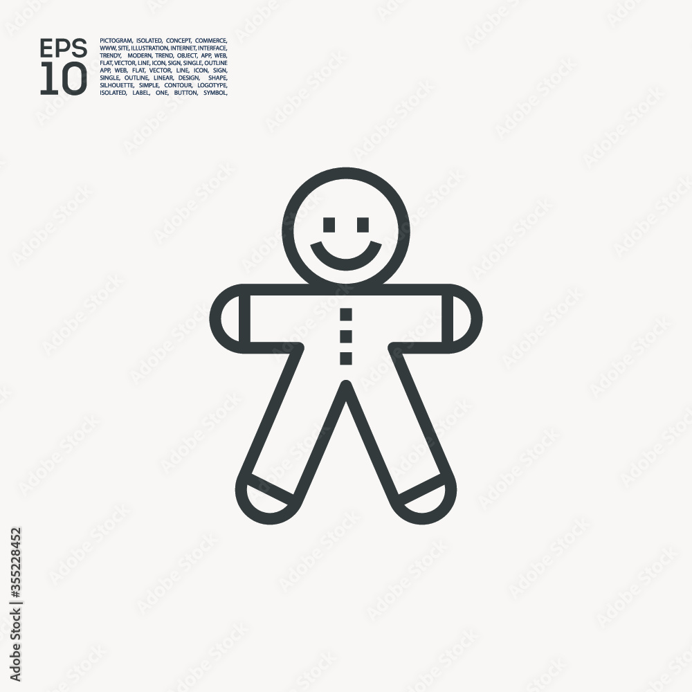 gingerbread Man christmas line vector icon gingerbread Man christmas line vector icon