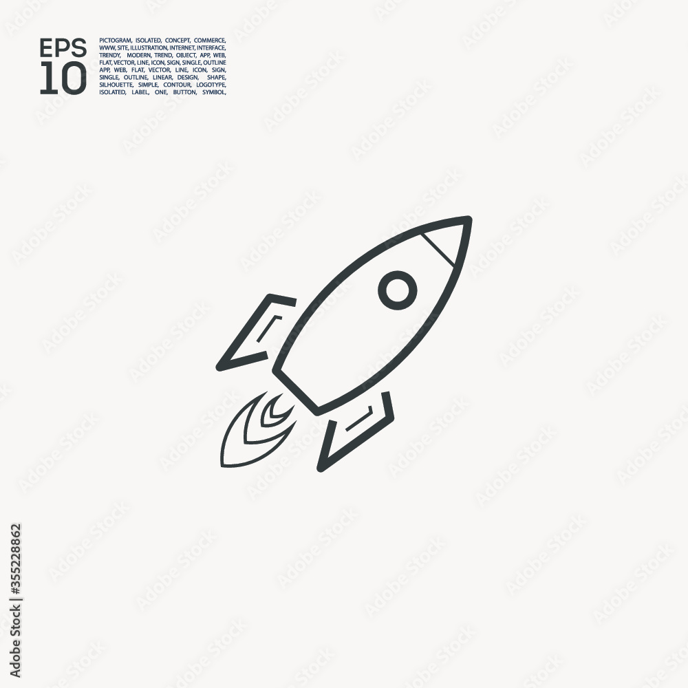 Rocket line vector icon Rocket line vector icon