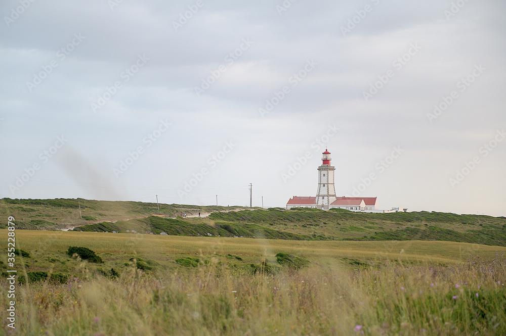 Old lighthouse in Portugal on the Atlantic coast.