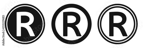 Registered trademark symbol icons set