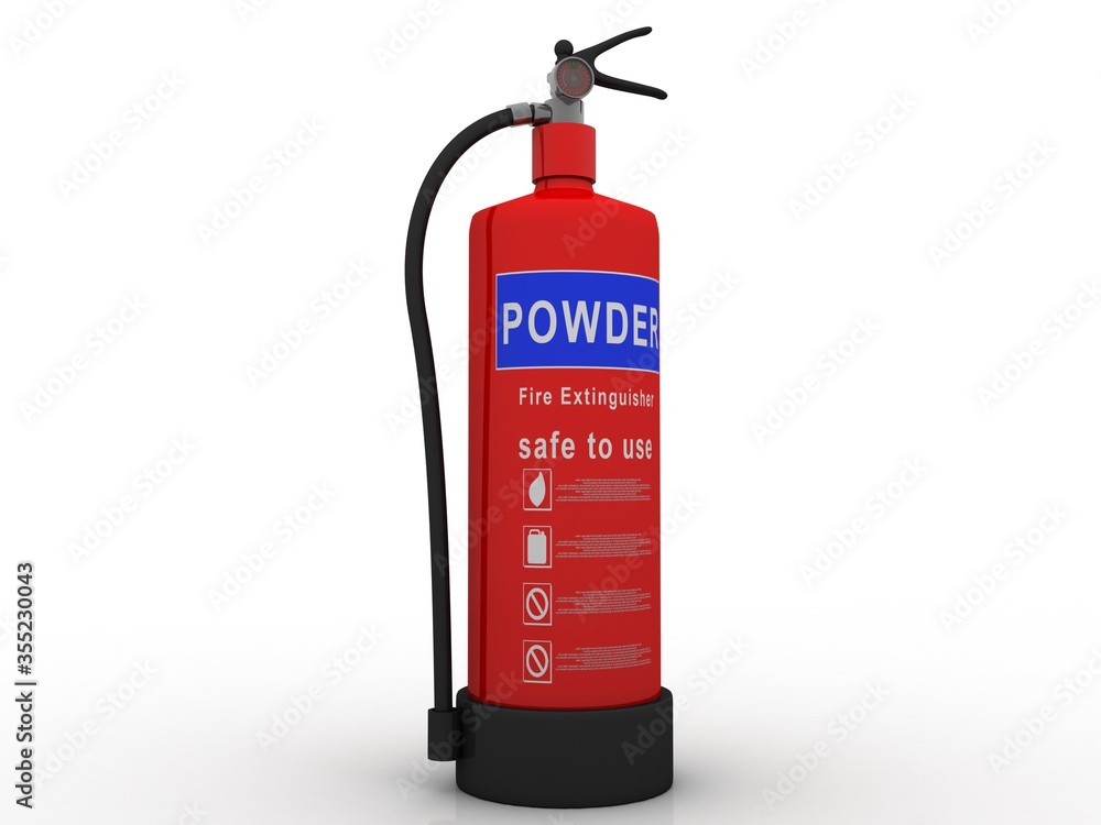 3d illustration Dry power Fire extinguisher 3d illustration Dry power Fire extinguisher
