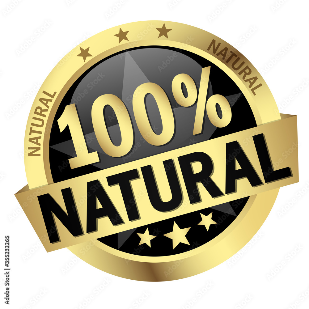 Button with Banner 100% natural