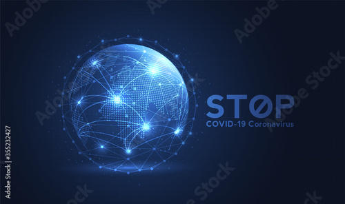 Stop Covid-19 Sign, Vector Illustration.