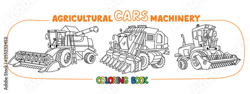 Agricultural machinery coloring book funny car set