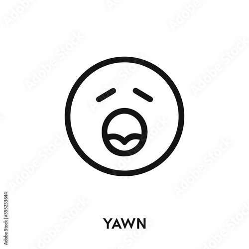 yawn icon vector. yawn sign symbol 