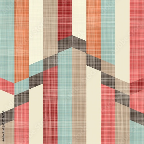 Seamless abstract pattern with patchwork in retro colors on texture background. Vector pattern for ceramic tile, wallpaper, linoleum, textile, invitation card, wrapping, web page background