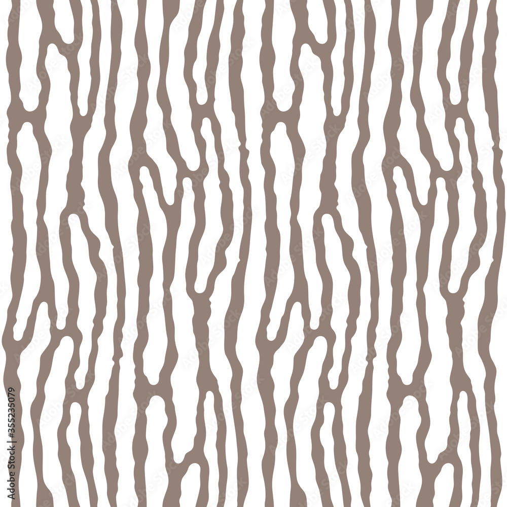 Vector seamless pattern of wood texture. Organic stripes shape create natural structure. Bio form from lines for backdrops design. Modern background for business style, fabric, stationery. - obrazy, fototapety, plakaty 
