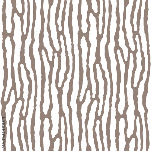Vector seamless pattern of wood texture. Organic stripes shape create natural structure. Bio form from lines for backdrops design. Modern background for business style, fabric, stationery.