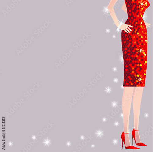 Girl with sequin dress
