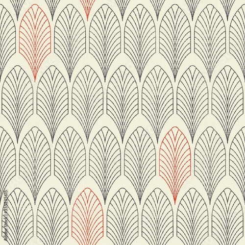 Abstract seamless geometric pattern on texture background. Art deco seamless pattern in retro colors. Vector illustration vintage design. Islam, Arabic, turkish, ottoman motifs.